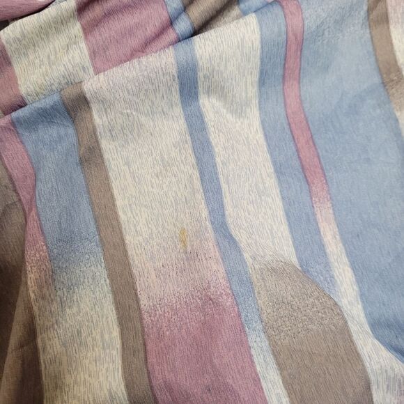 VINTAGE 70s striped short sleeve fit and flare midi day dress M - Picture 11 of 16